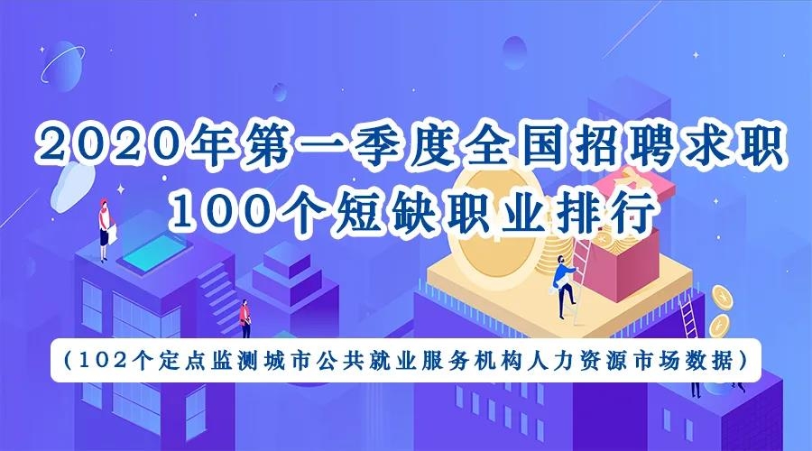 2020年第一季度全國招聘求職100個(gè)短缺職業(yè)排行發(fā)布